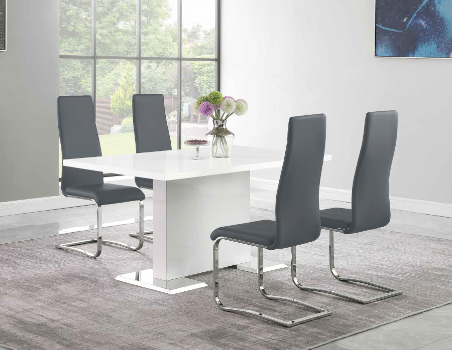 Nicole 5-piece Dining Set White High Gloss and Black