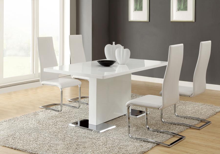 Nicole 5-piece Dining Set White High Gloss and Black