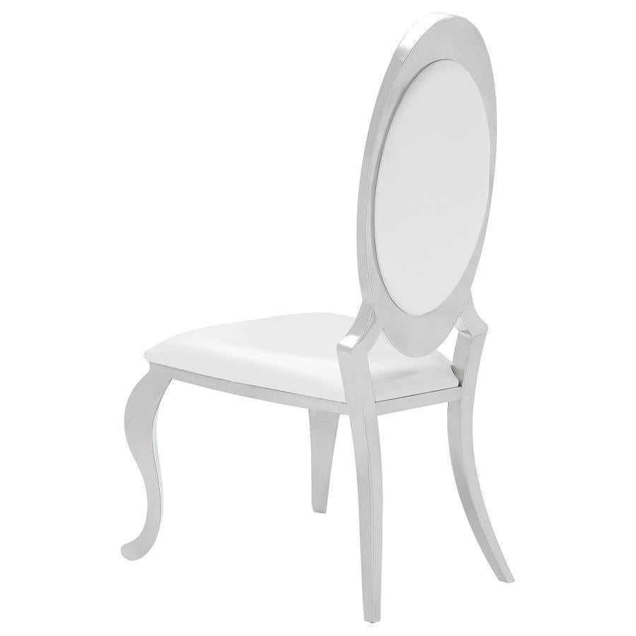 Estela 7-piece Rectangular Dining Set Creamy White and Chrome