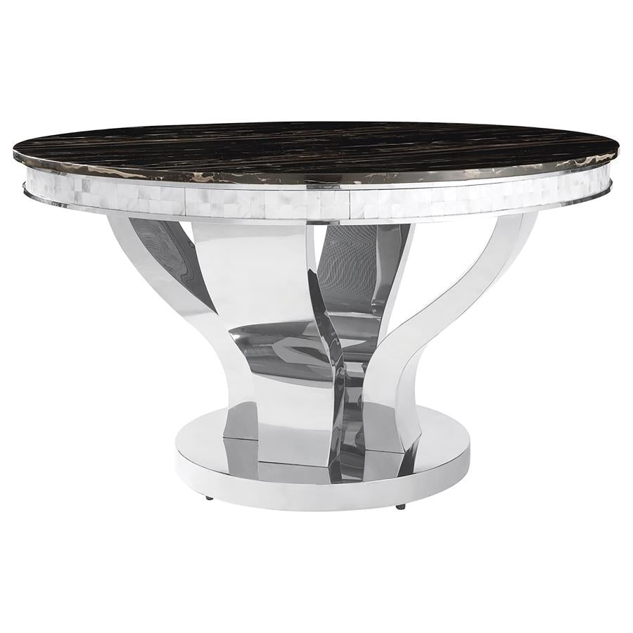 Elli 5-piece Round Dining Set Chrome
