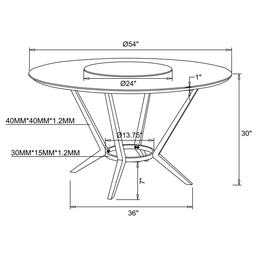 Anni 5-piece Dining Set White and Light Grey
