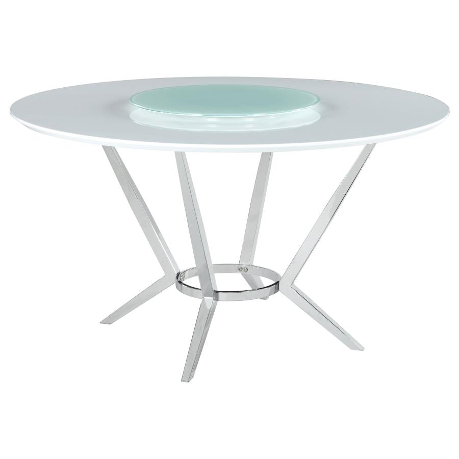 Anni 5-piece Dining Set White and Light Grey