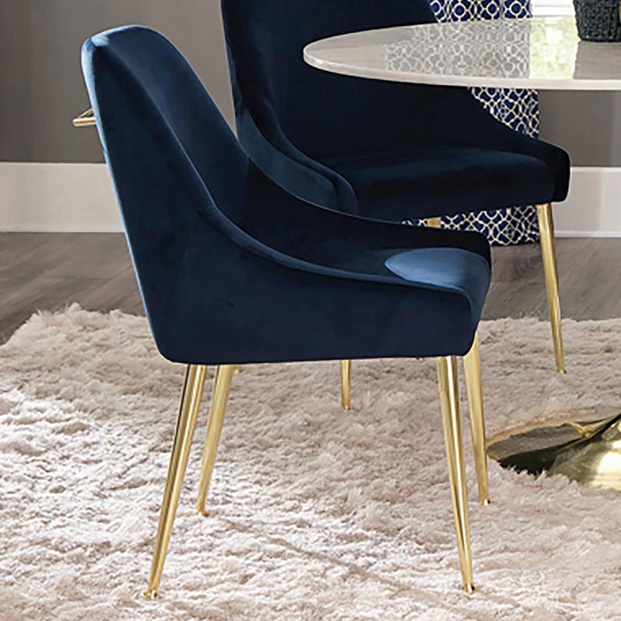 Set of 2 Emma Side Chairs Dark Ink Blue