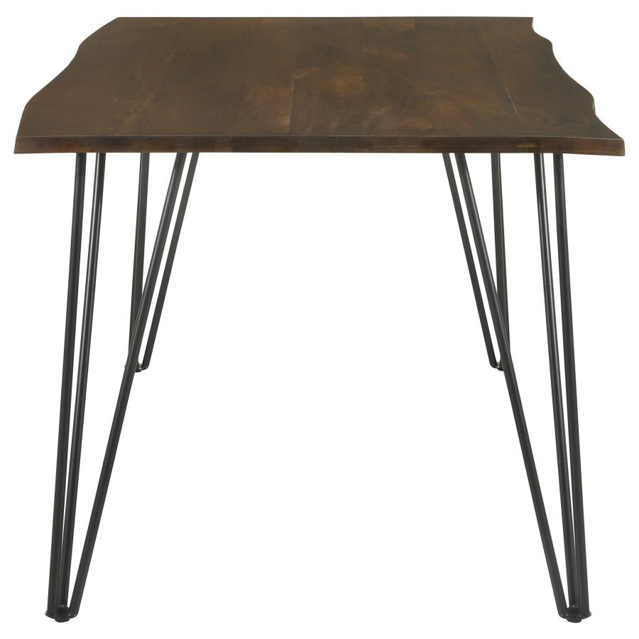 Paris Live-edge Dining Table Mango Cocoa and Gunmetal