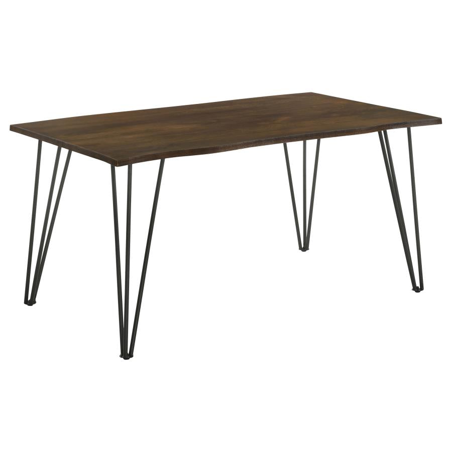 Paris Live-edge Dining Table Mango Cocoa and Gunmetal