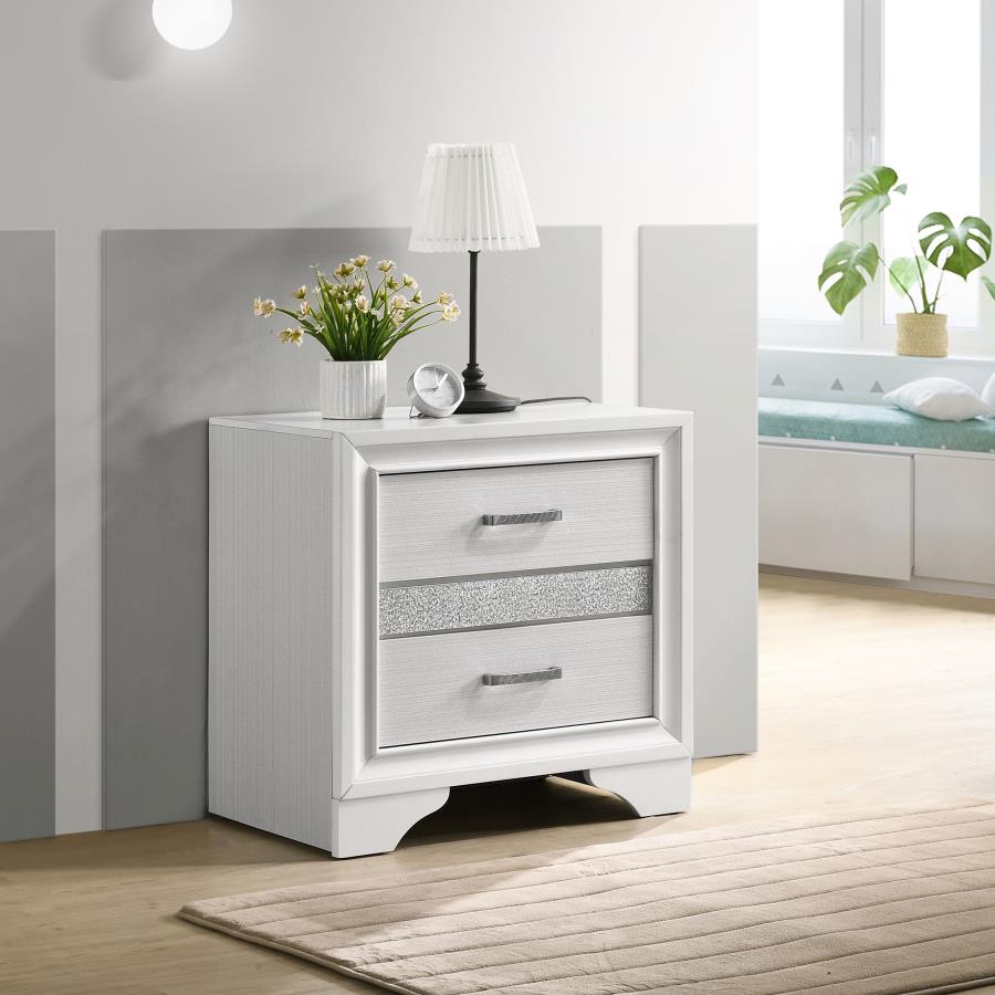 Mira 2-drawer Nightstand Tray White