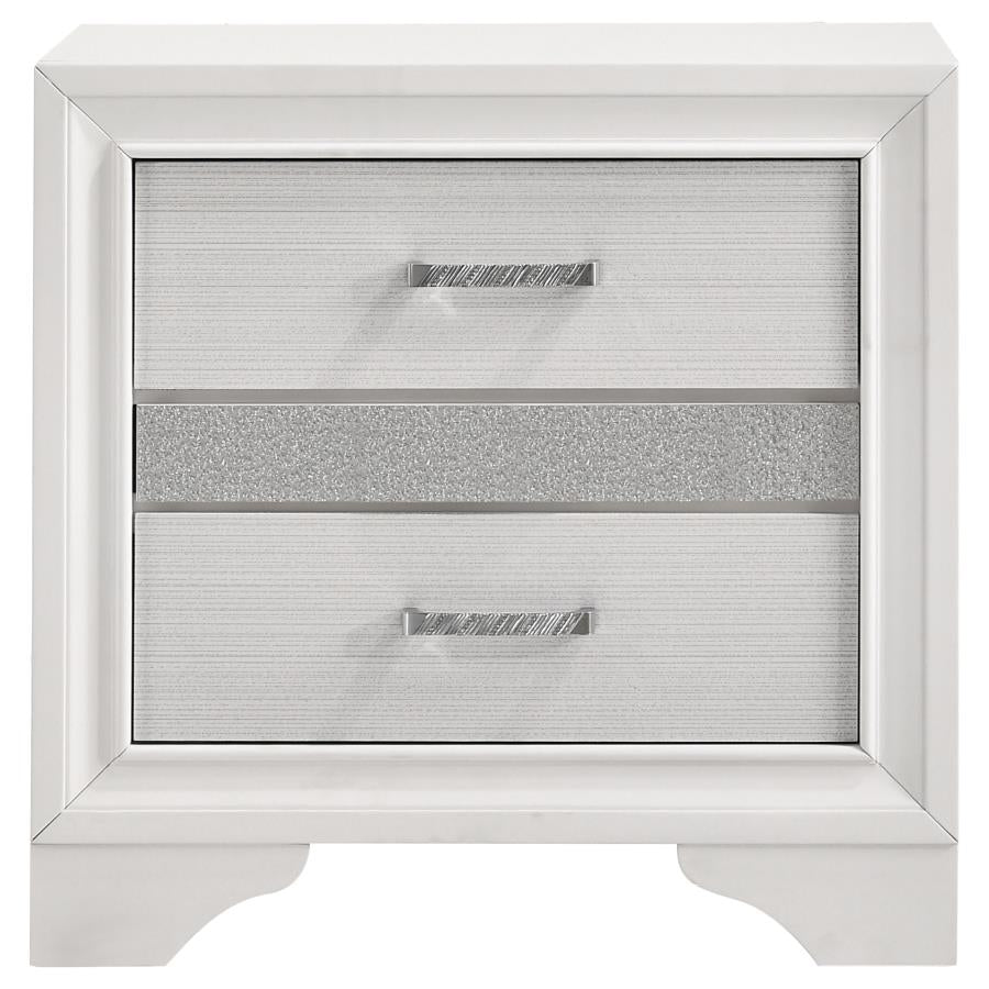 Mira 2-drawer Nightstand Tray White