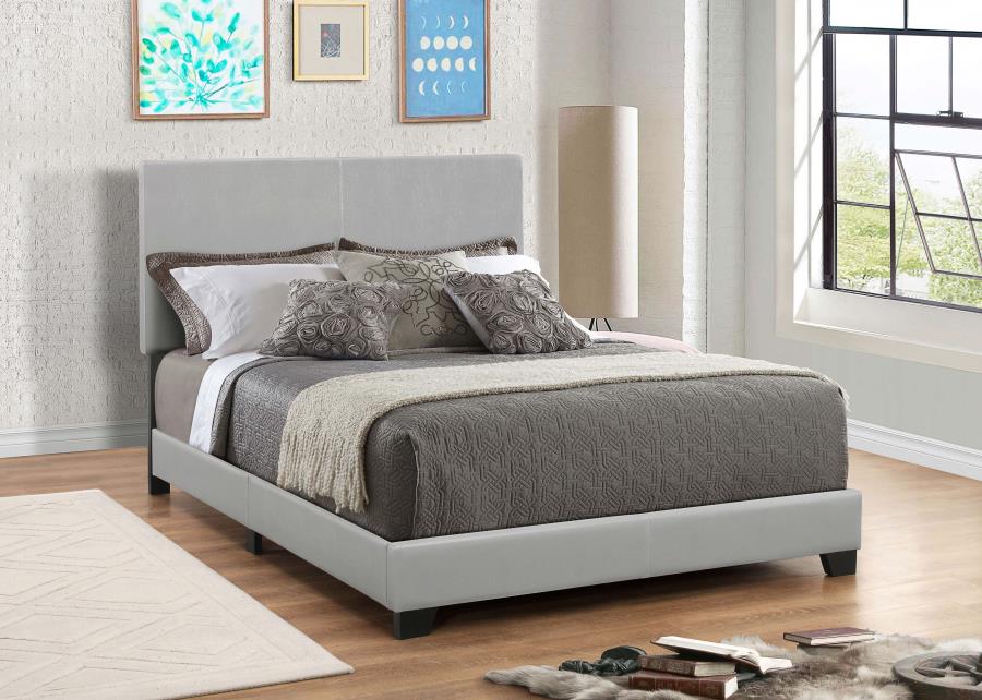 Dina Upholstered Queen Bed Grey