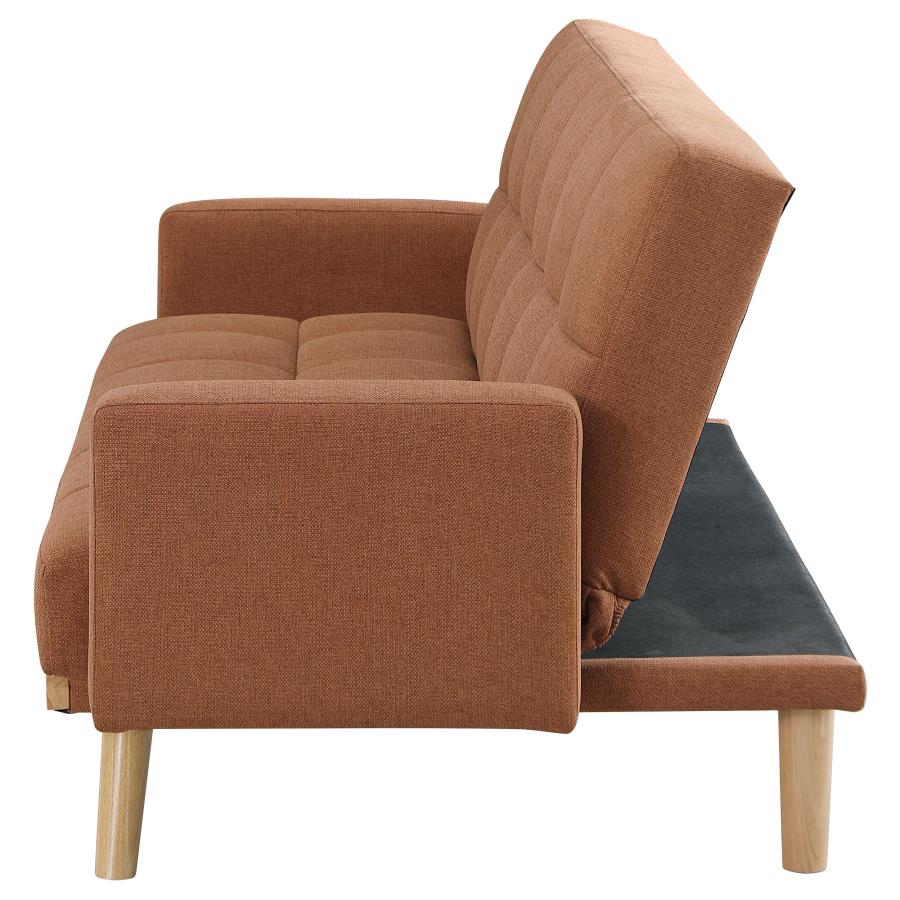 Kelly Upholstered Track Arms Covertible Sofa Beds