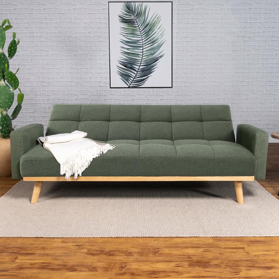 Kelly Upholstered Track Arms Covertible Sofa Beds