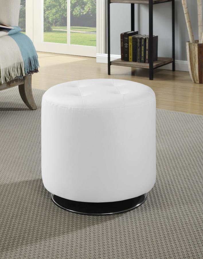 Roman Round Upholstered Ottoman