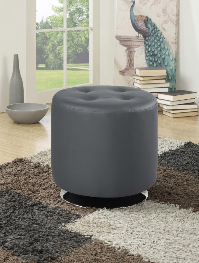 Roman Round Upholstered Ottoman
