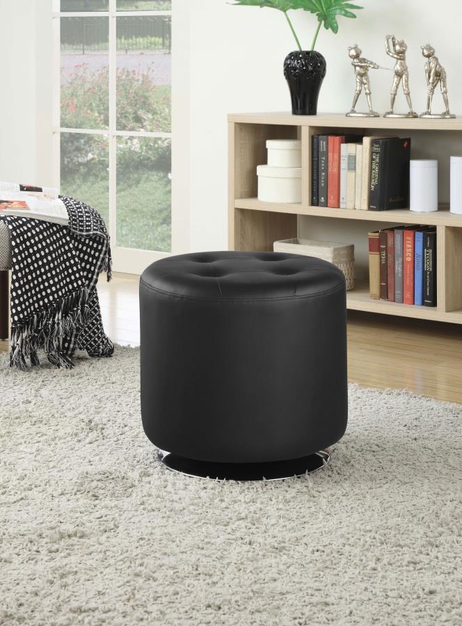 Roman Round Upholstered Ottoman