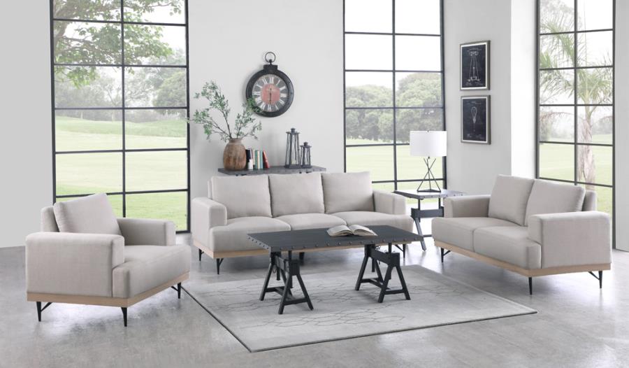 Kenny Recessed Track Arm Sofa Beige