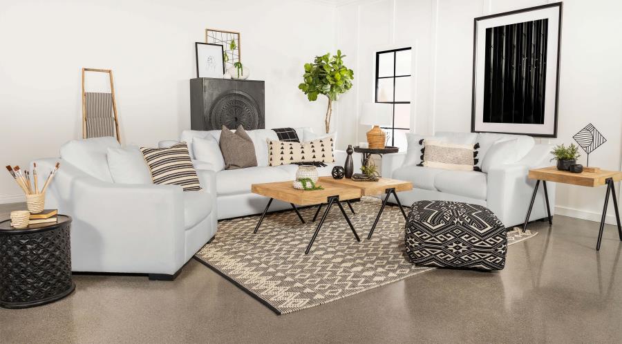 Rose Upholstered Sloped Arms Sofa White