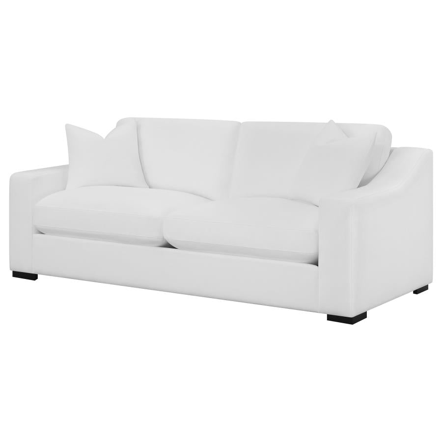Rose Upholstered Sloped Arms Sofa White