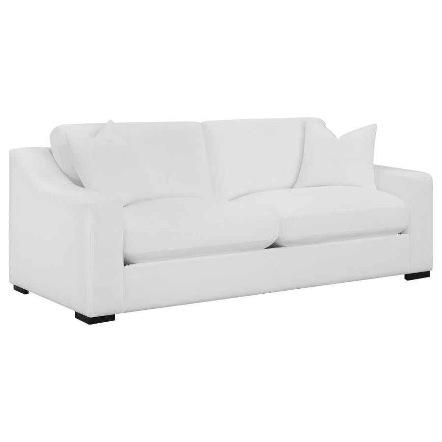 Rose Upholstered Sloped Arms Sofa White