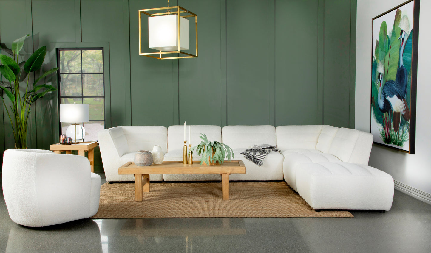 Serene 6-piece Upholstered Sectional Natural