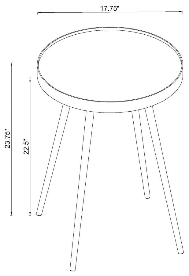 Kelly Round Mirror Top End Table Gold