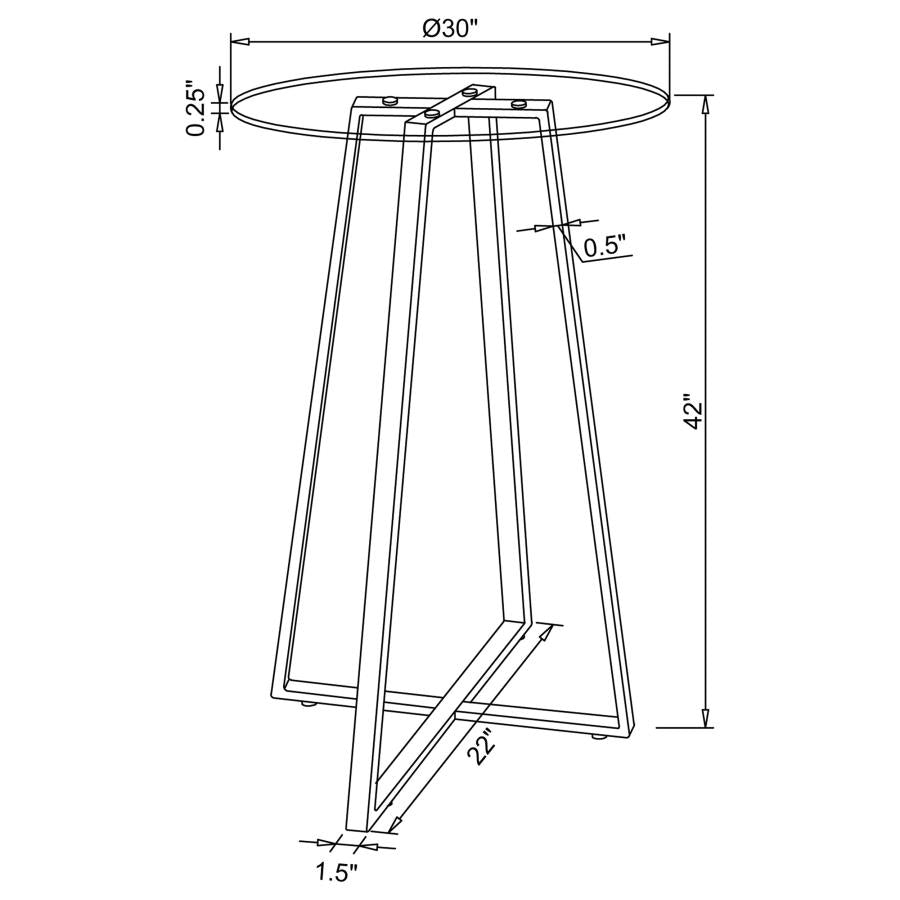 Zella Glass Top Bar Table Chrome