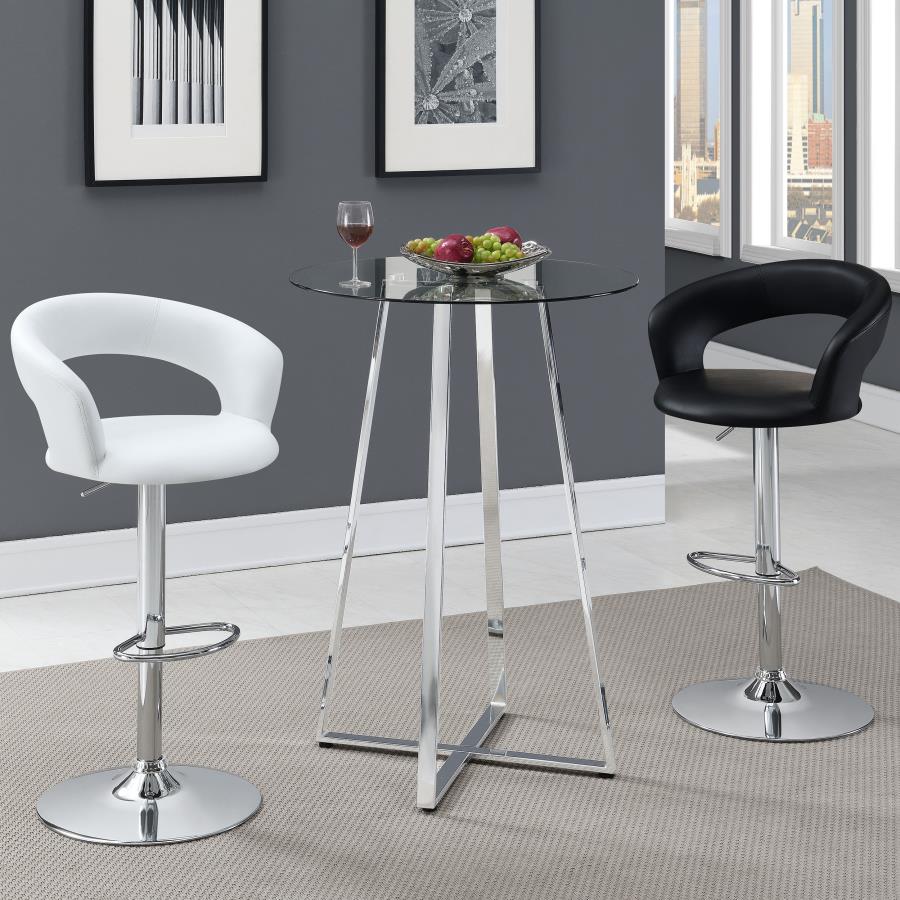 Zella Glass Top Bar Table Chrome