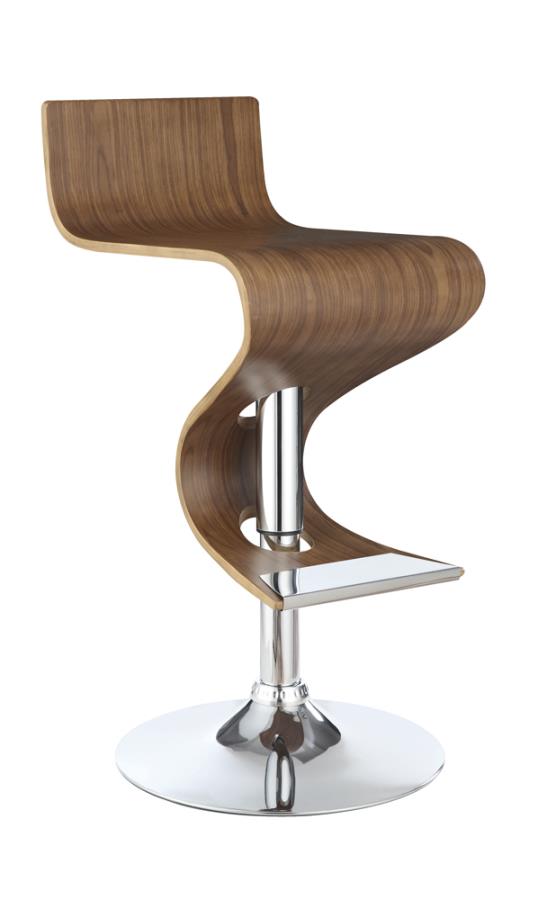 Aiken Bar Stool Walnut and Chrome