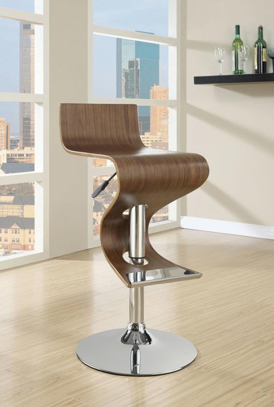 Aiken Bar Stool Walnut and Chrome