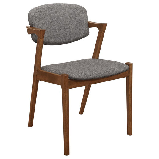 Set of 2 Marla Dining Side Chairs Grey and Dark Walnut