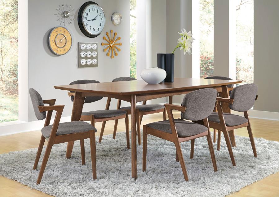 Set of 2 Marla Dining Side Chairs Grey and Dark Walnut