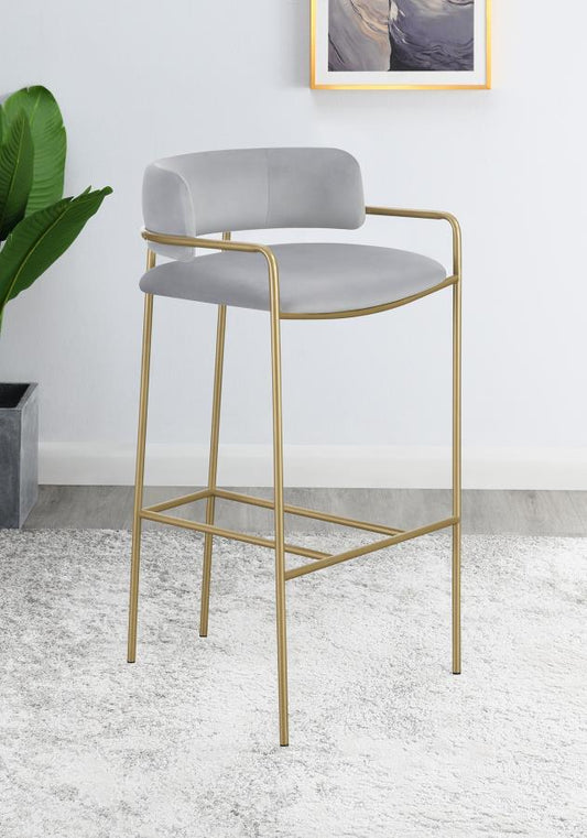 Aiken Low Back Stool Grey and Gold