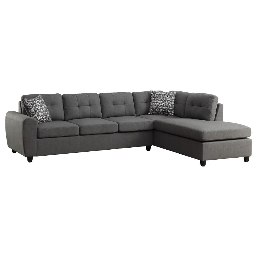 Steve Tufted Sectional Grey