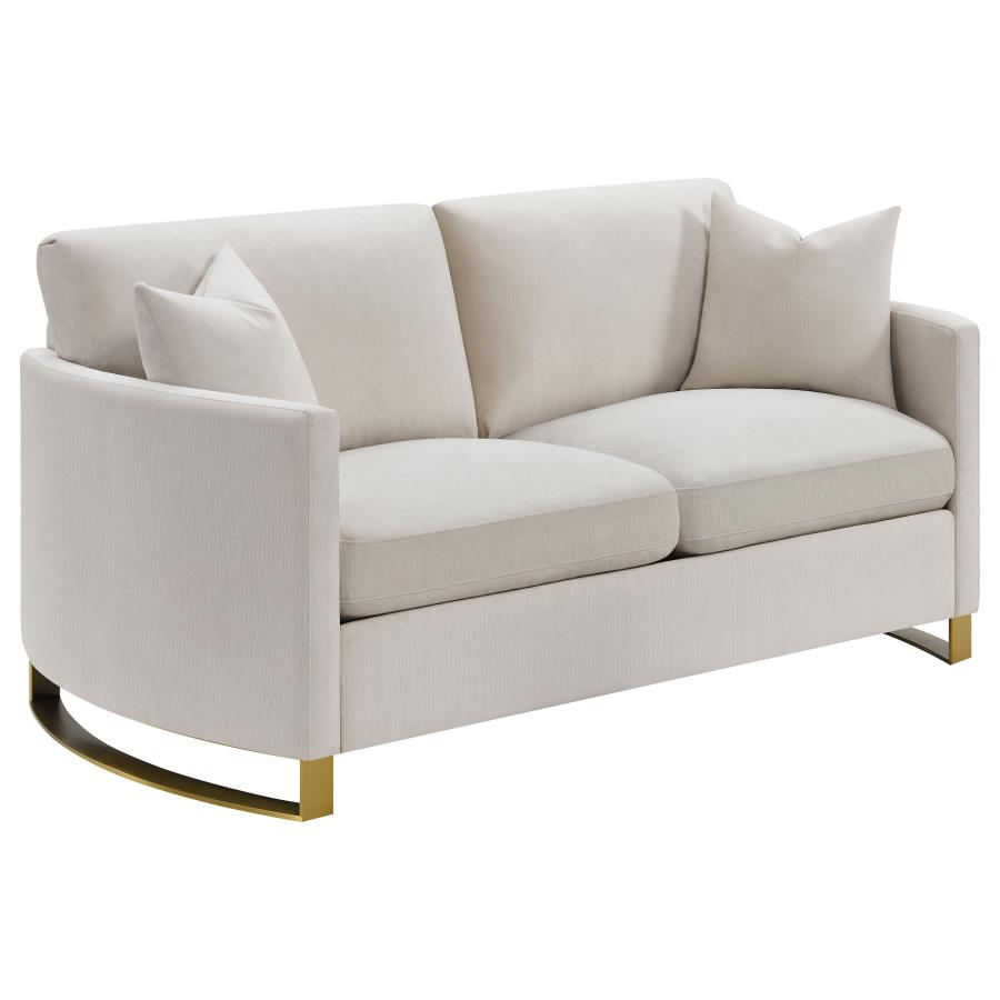 Brunella Upholstered Arched Arms Loveseat Beige