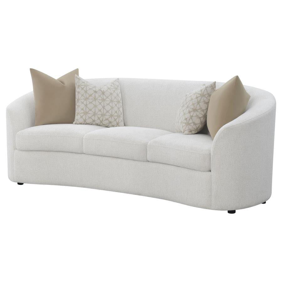 Rubby Upholstered Tight Back Sofa Latte