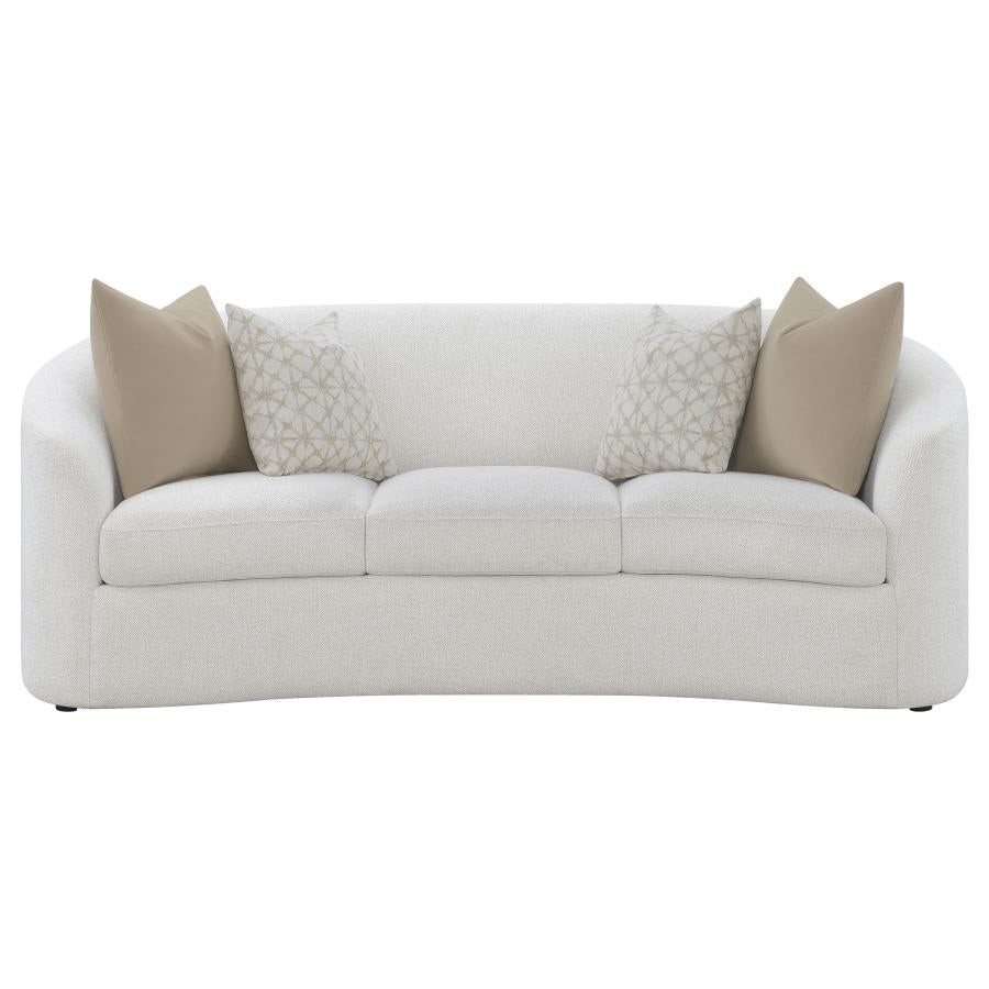 Rubby Upholstered Tight Back Sofa Latte