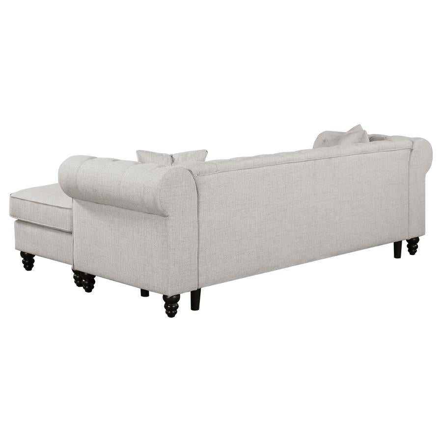 Luz Upholstered Tufted Sectional Oatmeal