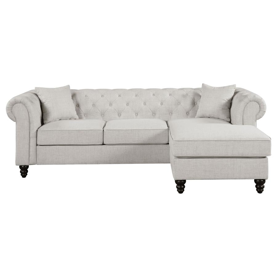 Luz Upholstered Tufted Sectional Oatmeal