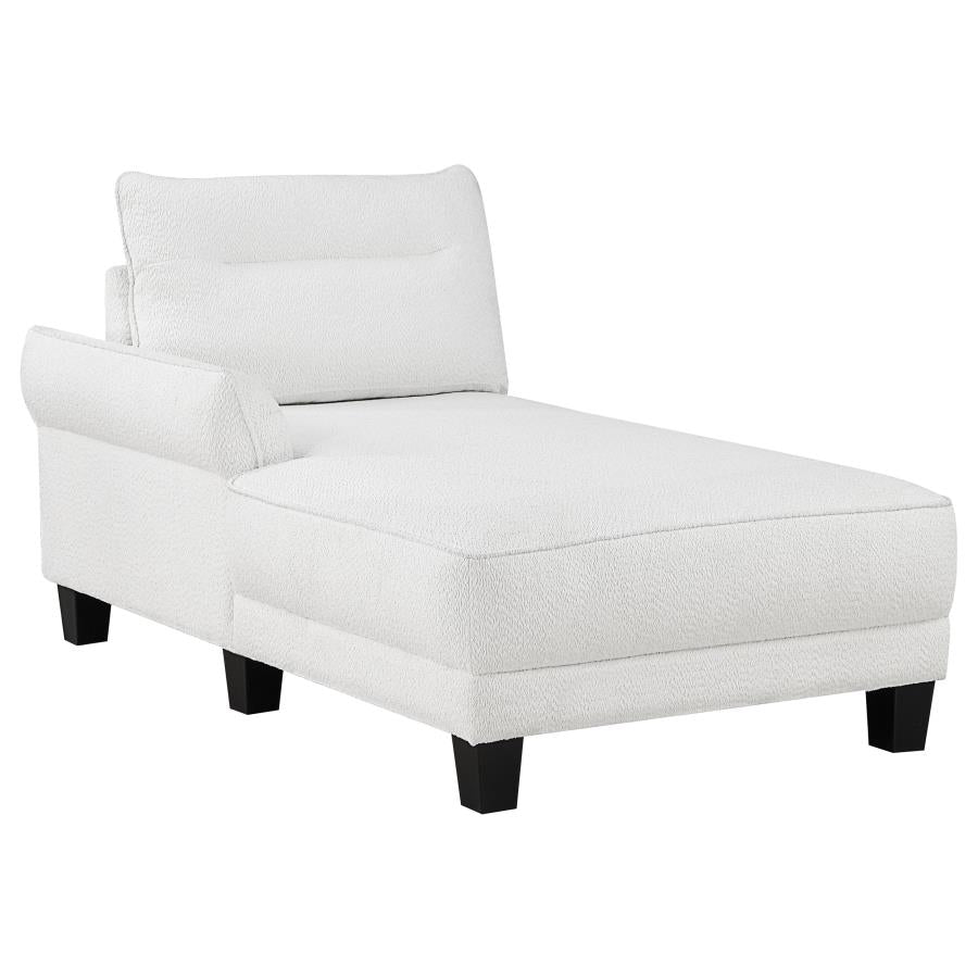 Valentino Upholstered Curved Arms Sectional Sofa White and Black