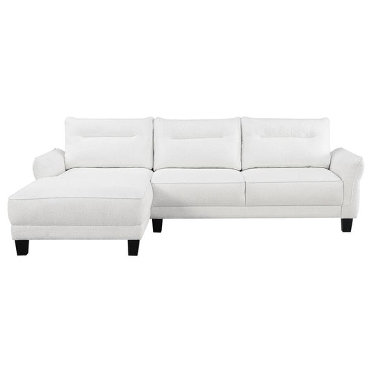 Valentino Upholstered Curved Arms Sectional Sofa White and Black