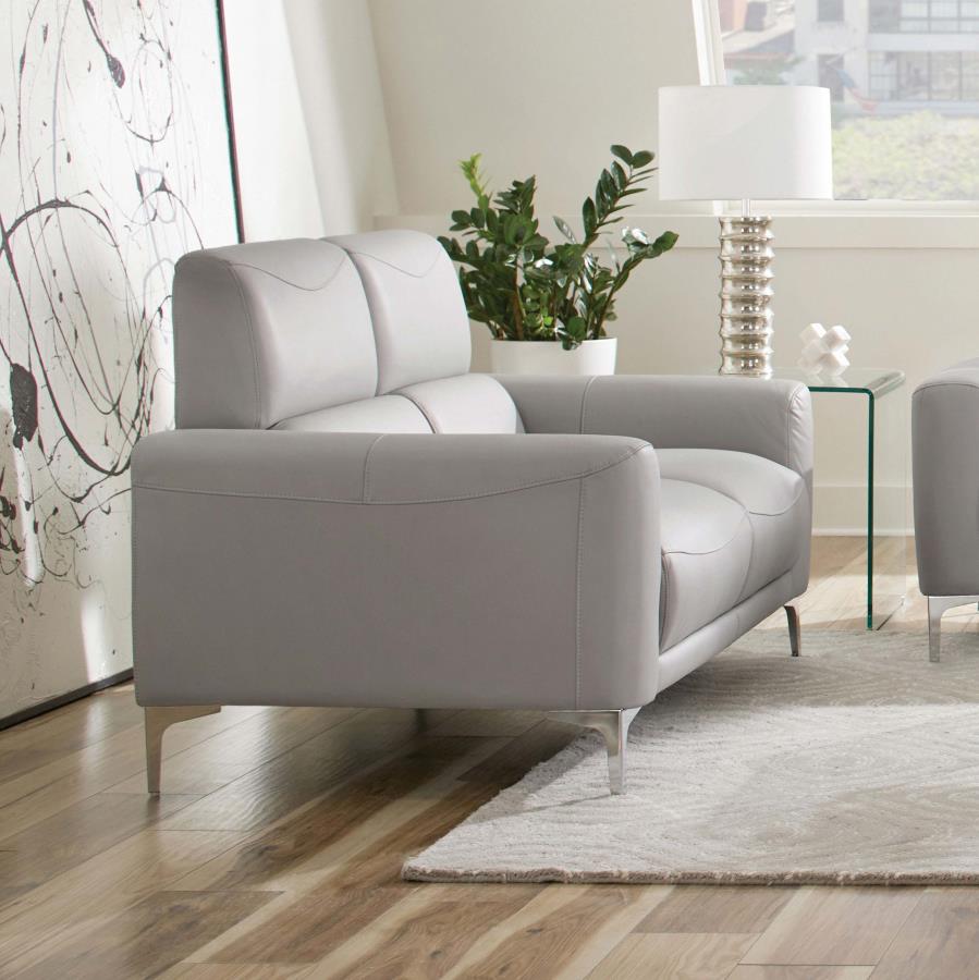 Glenn Track Arm Upholstered Loveseat Taupe