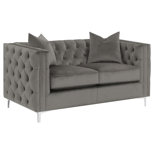 MorelloTufted Tuxedo Arms Loveseat Urban Bronze