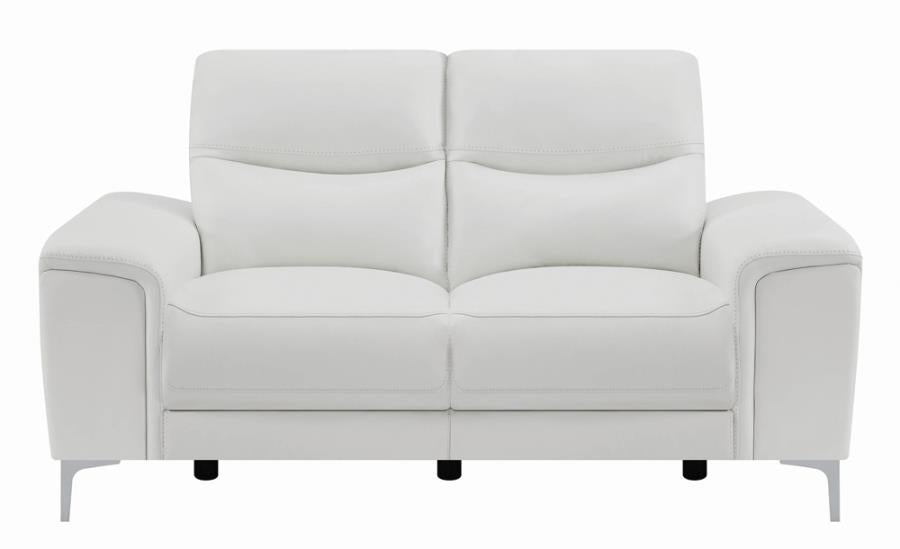 kira Upholstered Power Loveseat White