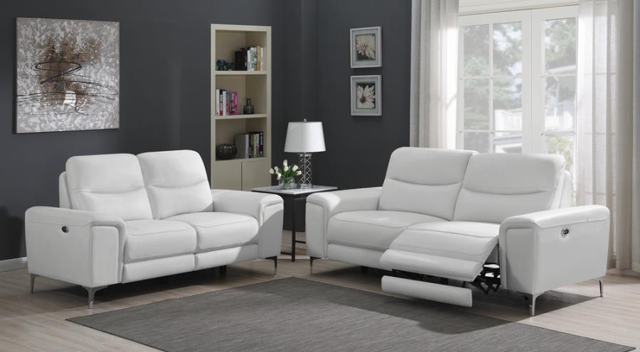 kira Upholstered Power Loveseat White