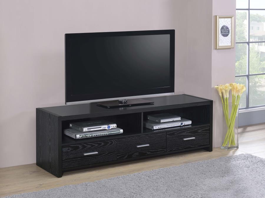 Aldo 62" 3-drawer TV Console Black Oak