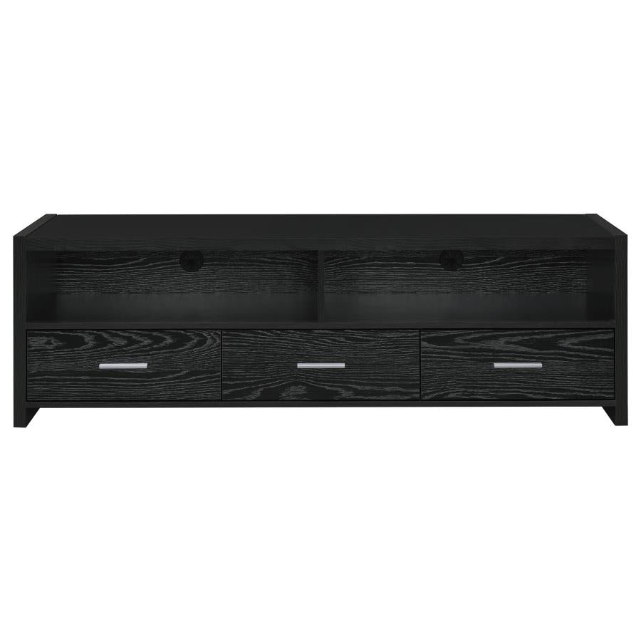 Aldo 62" 3-drawer TV Console Black Oak