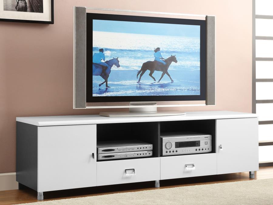 Valentino 2-drawer TV Console White and Grey