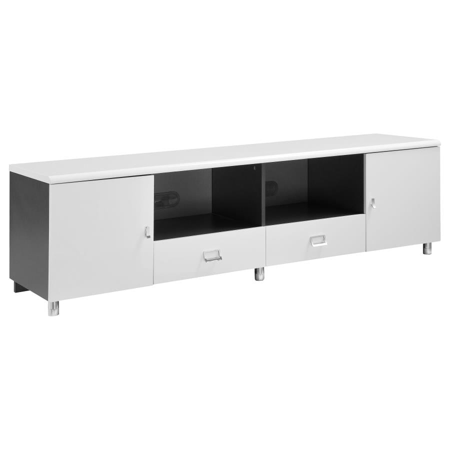 Valentino 2-drawer TV Console White and Grey