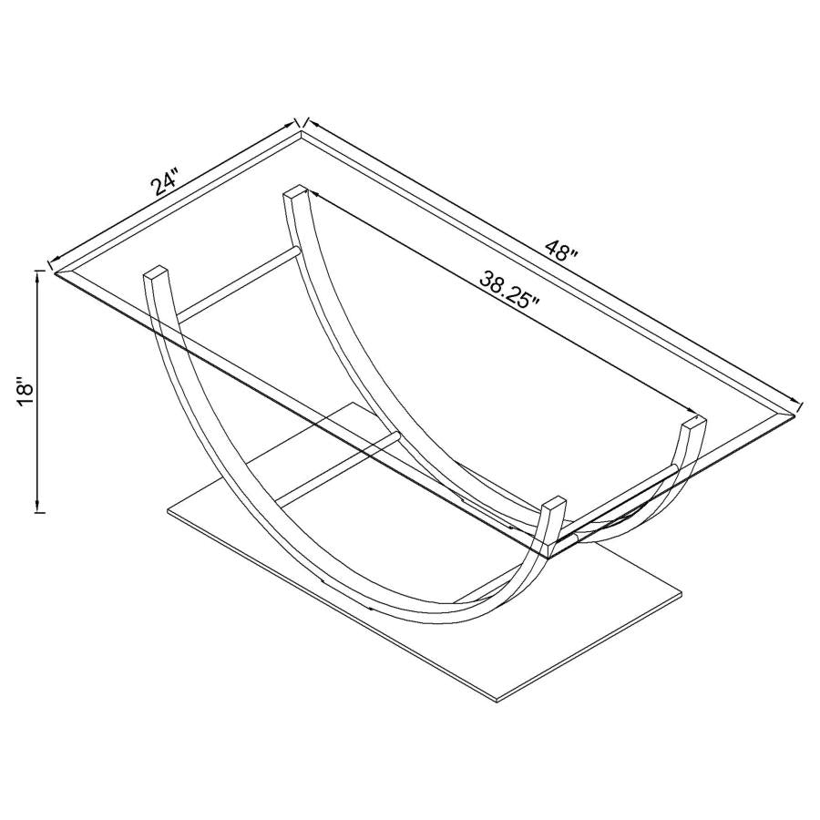 Dalia U-shaped Coffee Table Chrome