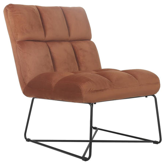 Alba Armless Upholstered Accent Chair Burnt Orange